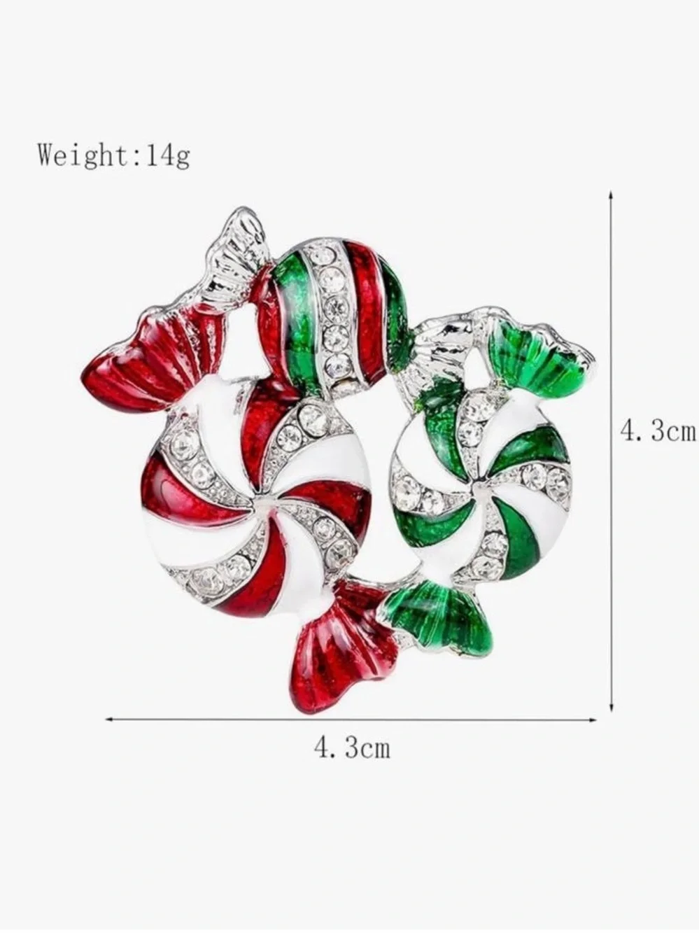 Anthropologie Red, Green & White Candy Swirl Brooch